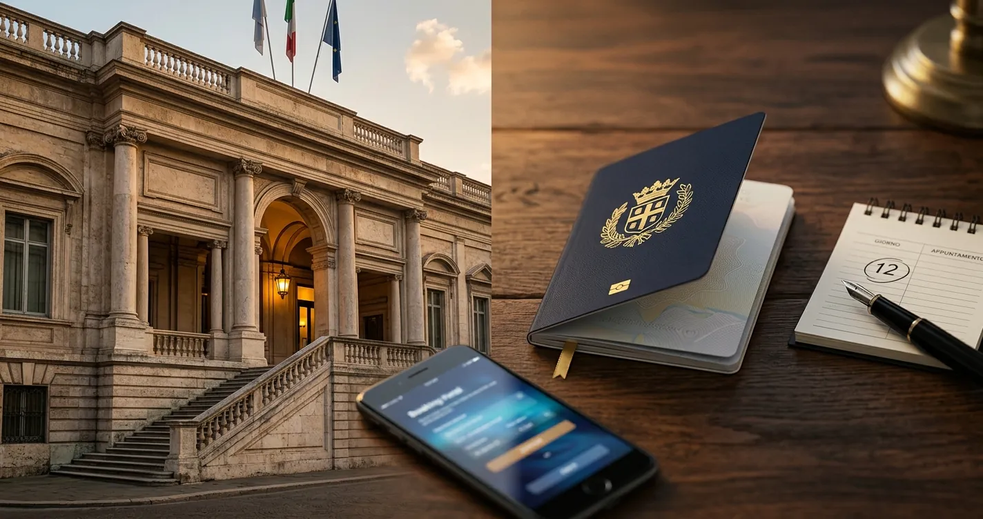 Questura di Bergamo prenotazione passaporto: edificio istituzionale e documenti per appuntamento online