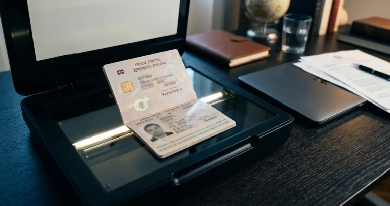 Scansione passaporto: quali pagine servono - pagina dati del passaporto elettronico sullo scanner