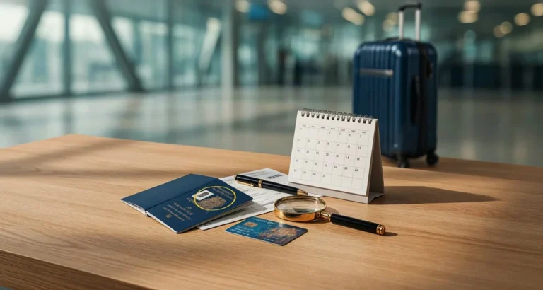 Rinnovo passaporto quanto tempo prima scadenza: passaporto italiano aperto con calendario e valigia, per pianificare quando richiedere il nuovo libretto